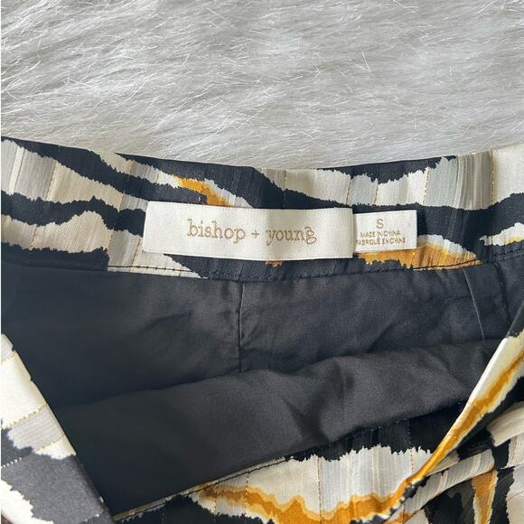 Bishop & Young Anthropologie Aster Ruffle Mini Skirt Zebra Gold Print Size Small - Picture 7 of 9